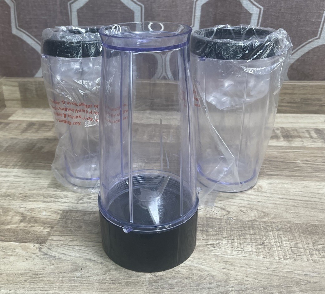 Bella Cucina Rocket Blender 3 Tall Drinking Cups + Rings + B