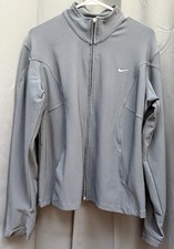 Nike Dri-fit Girls Youth XL Gray Full Zip Long Sleeve Training Jacket Sweater