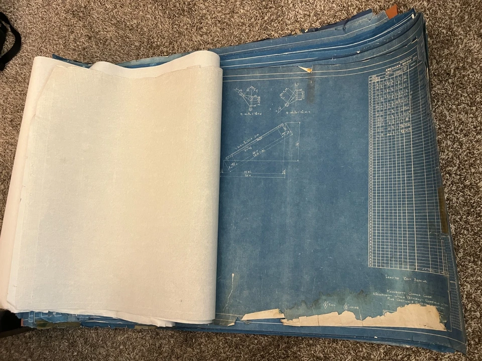 Plano de estructura de acero vintage original de 1947 (36"x24") SOLO UNA HOJA Foto 4 de 4