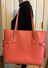 Borsa a tracolla Michael Kors Voyager in pelle doppio manico - corallo - con sacchetto antipolvere