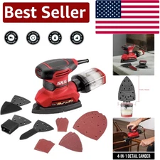 Ergonomic Corded Detail Sander with 3 Attachments & Micro-Filter Dust Collection