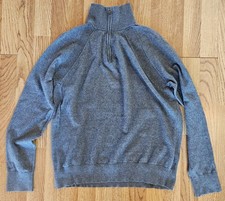 Banana Republic Mens Silk Cotton Cashmere 1/4 Zip Pullover Sweater Size Large L