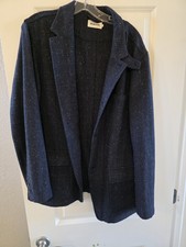 Taylor Stitch Gibson Navy Donegal Window Pane 42 Large Mens Blazer