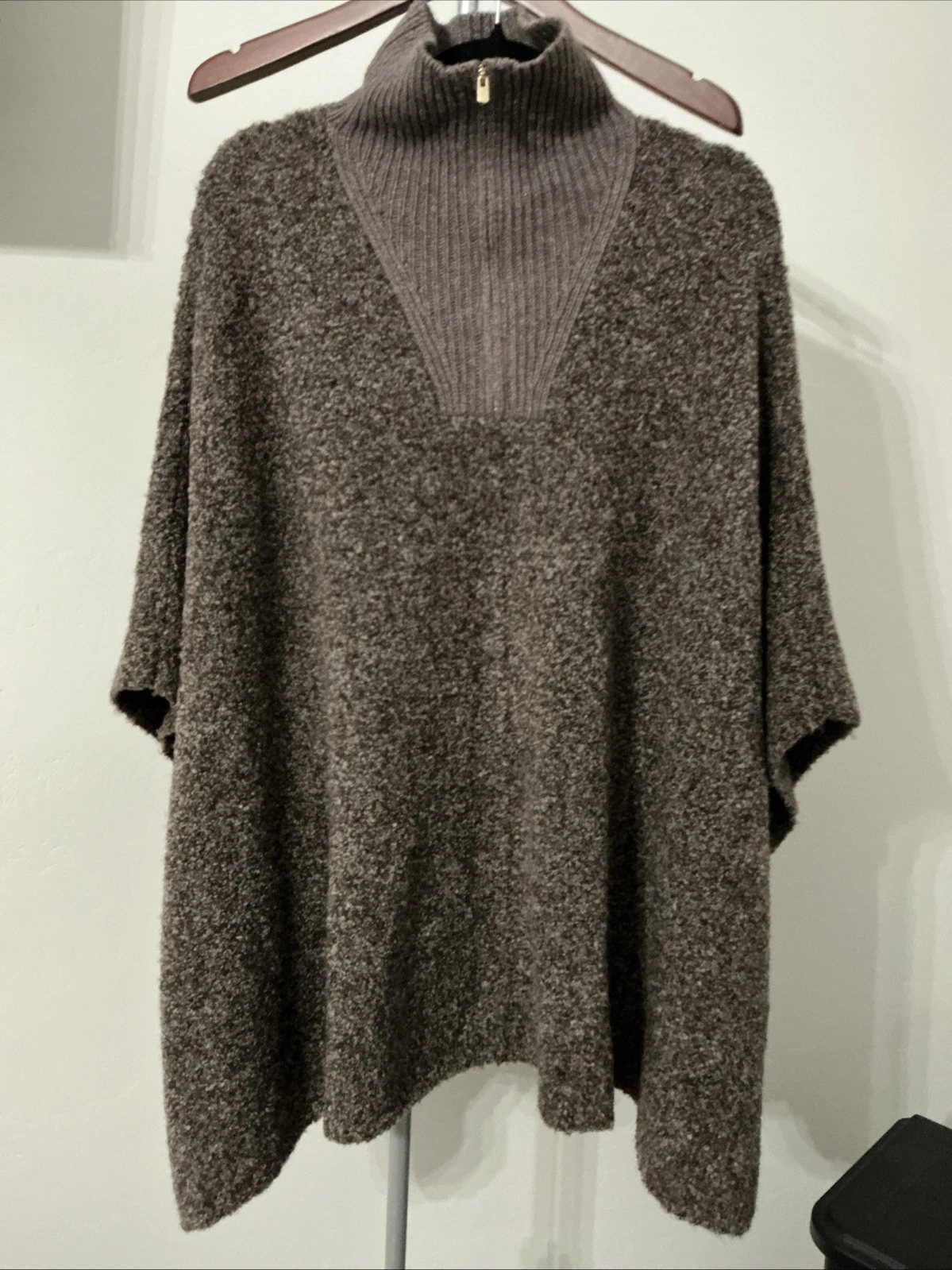 Merino Boucle Poncho S/M Oversized Brown NWT Haven Well Within $168