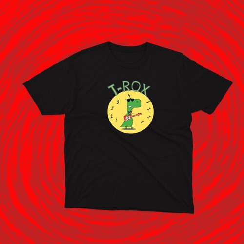 Cool Dinosaur Playing Rock on Guitar Cotton Shirt for pre-teen boys S-XL - Picture 24 of 42