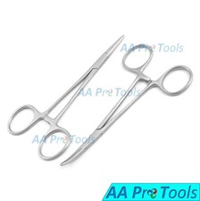 2 Fly Fishing Pliers Straight  Curved Hook Remover Hemostat Forceps Mosquito 5"