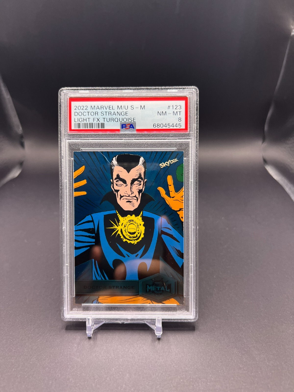 2022 Marvel Metal Universe Spider-Man Turquoise #123 Doctor Strange 40 /50 PSA 8