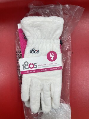 180s Women's Lush Fleece ALLTouch Tech Gloves Plush White Size Medium New