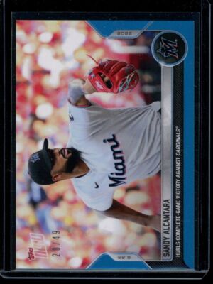 2022 Topps Now #435 Sandy Alcantara Blue Parallel Card #d 20/49