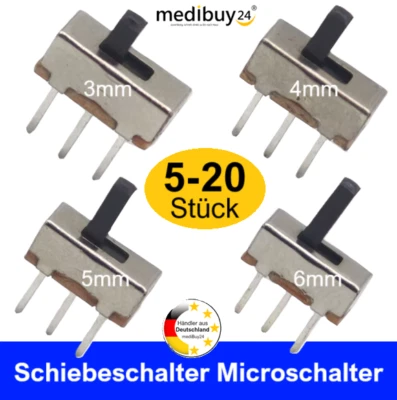 MEDIBUY24 Mini Schiebeschalter 3-polig Microschalter 1P2T Umschalter EIN Aus Mikro Löten