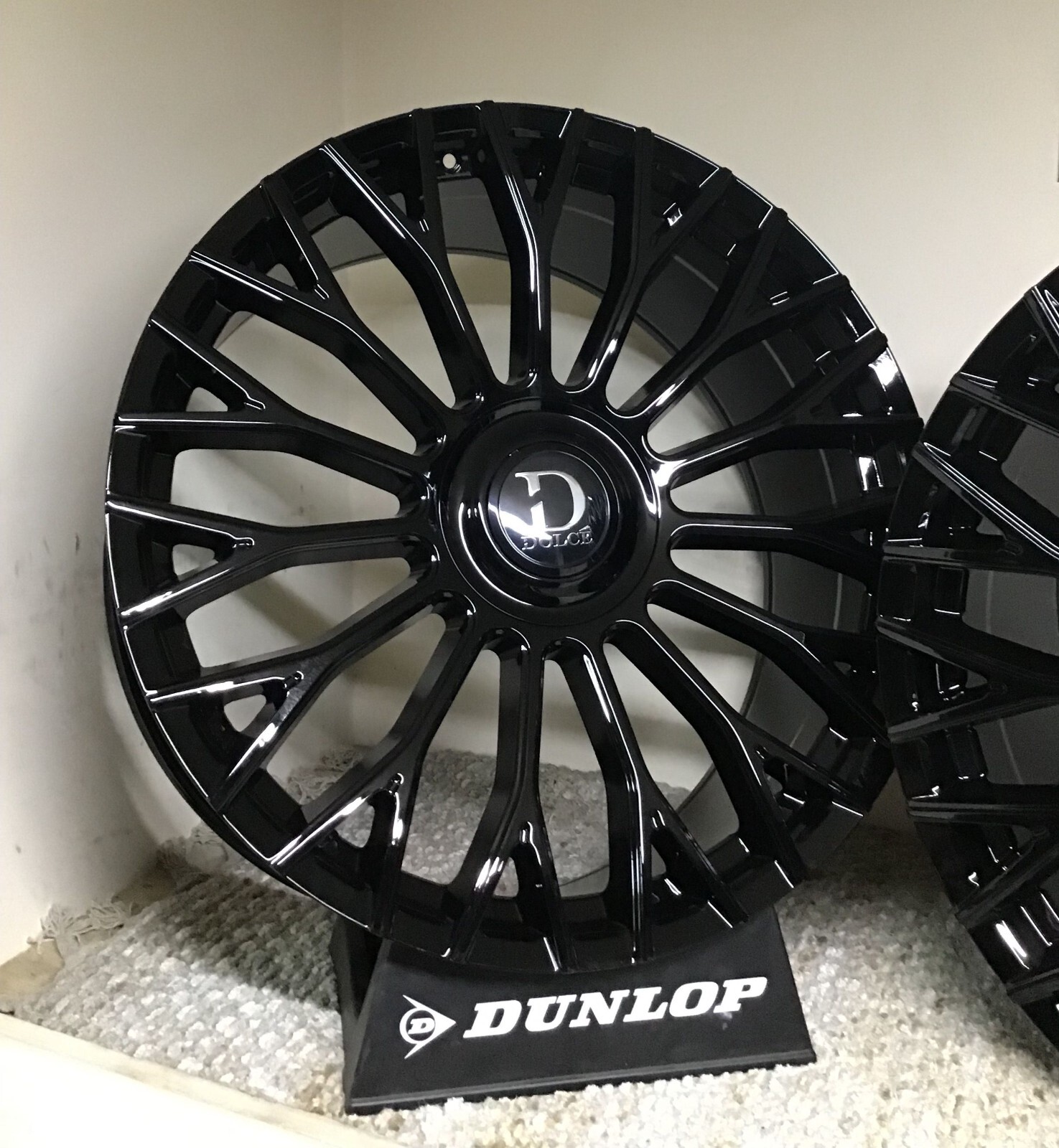 22 DOLCE ROMA GLOSS BLACK STAGGER WHEELS FITS BENTLEY CONTINENTAL GT GTC 03-18