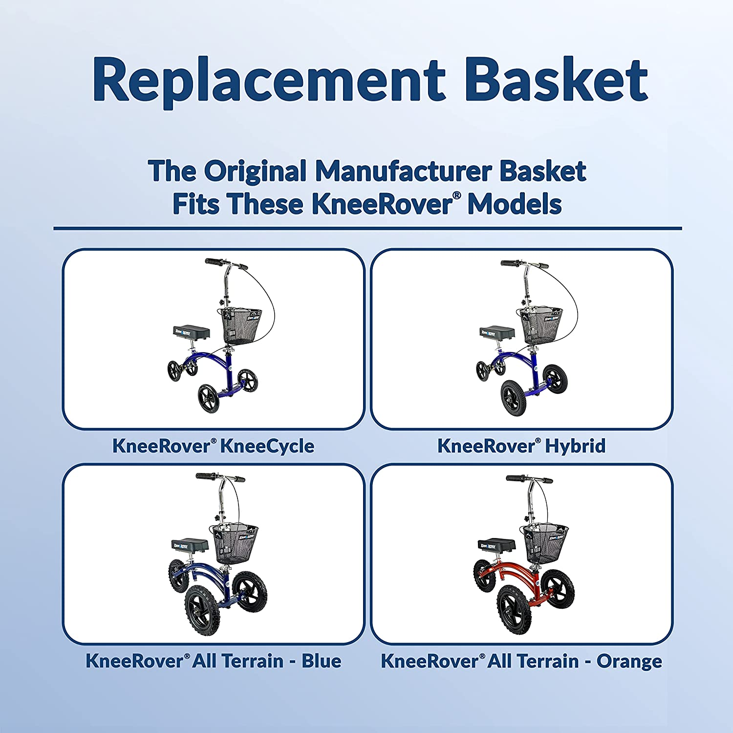 Knee Scooter Basket Accessory with Convenient Handle Compatible