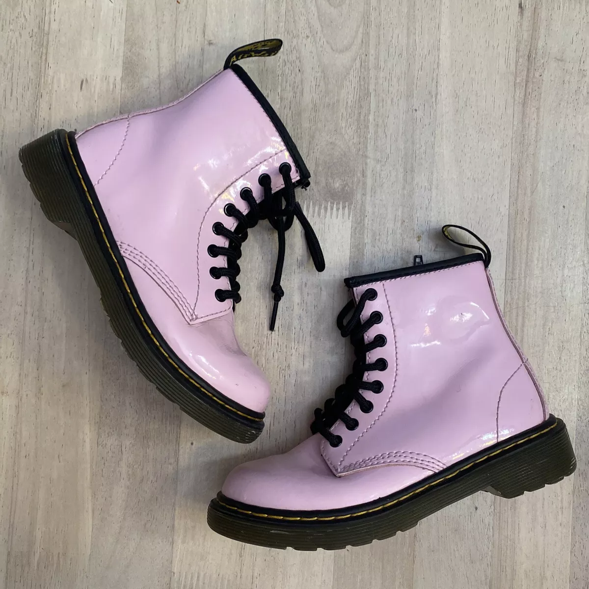 Dr Martens Docs Youth Kids Size 13 Shoes Pink Leather Combat Boots