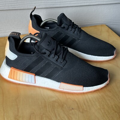 Adidas NMD_R1 Originals Shoes Black White Orange Shoes GW9463 Womens Size 
