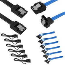 Set of 12 Straight and 90 Degree Right-Angle SATA III Cable 6.0 Gbps with Loc...