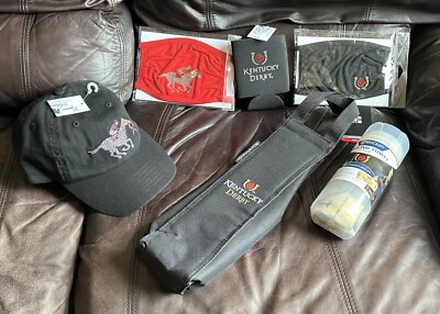 KY Derby Lot! Derby Hat, Wine Tote, Cooling Towel, Glass Hugger, & 2 Face Masks