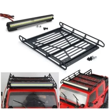 Metal Roof Rack Luggage & LED Light Kits for 1/10 RC  Axial SCX10 III AXI03007