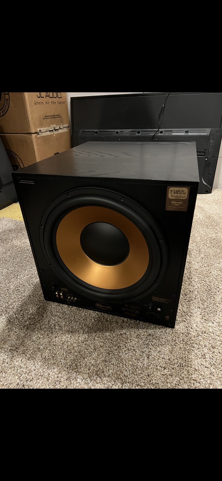Klipsch RSW15 Black Subwoofer WITH GRILLE EXCELLENT CONDITION FULLY