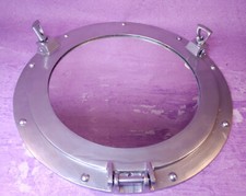 Ships Cabin Porthole Mirror Brushed Aluminum Silver Round Nautical Decor 15 Inch