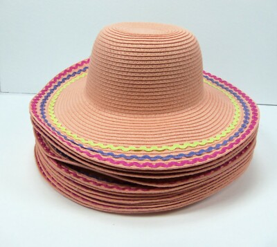 Cat & Jack Pink Girls' Rainbow Floppy Hat One Size Wholesale Lot Of 12
