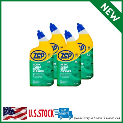 4 PACK Zep Acidic Toilet Bowl Cleaner - 32 Ounce - ZUATBC32-2x Thicker Clinging