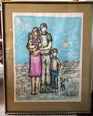Yanni Posnakoff  numbered /pencil signed lithograph  ''FAMILY'' Artist Proof 25x31