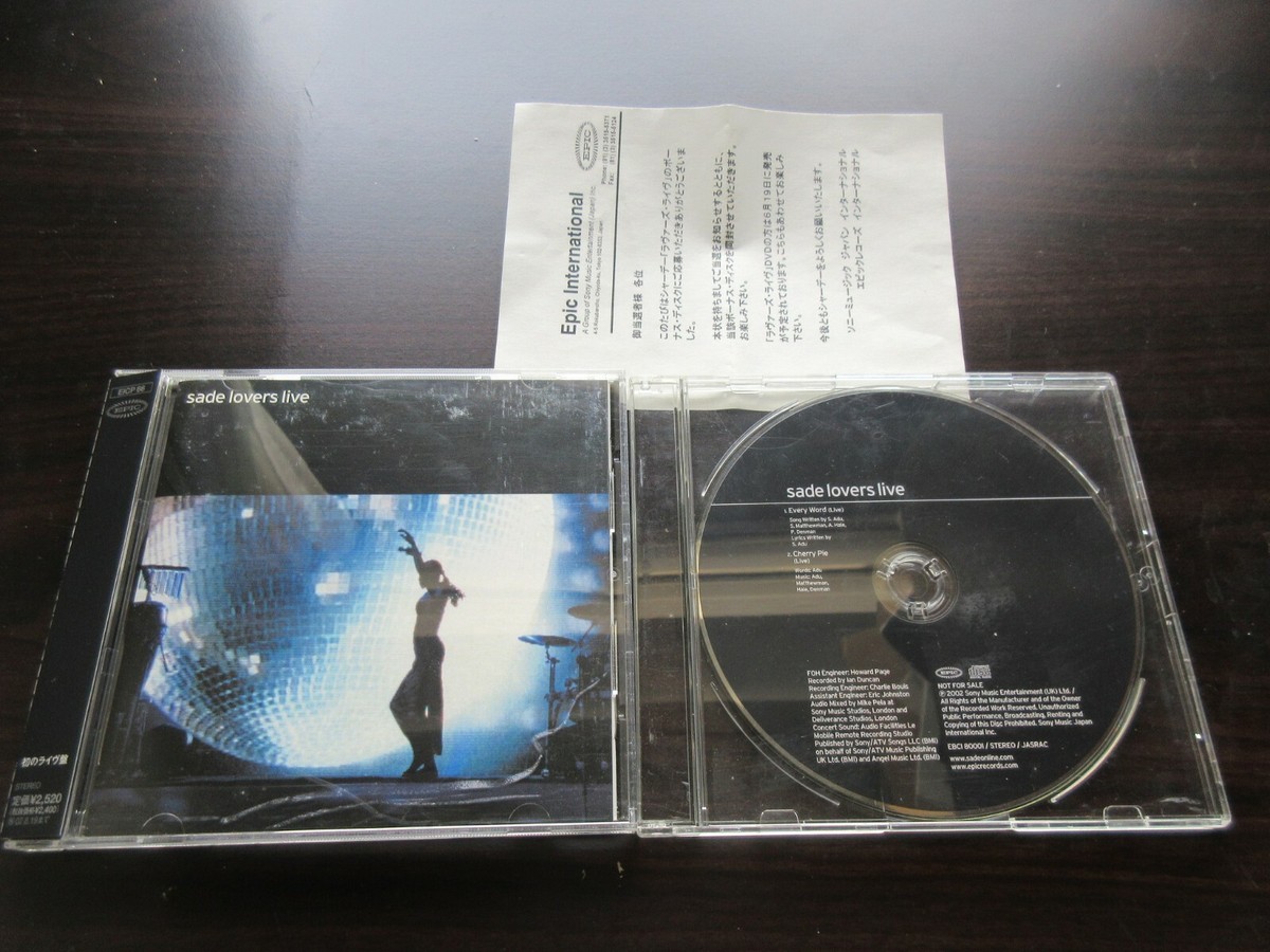 Sade Lovers Live Japan CD w Winning Award Promo CD Every Word 