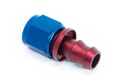 Push-On Alu Fitting Dash 8 / -8 AN / JIC 8 Anschluss gerade Rot/Blau eloxiert