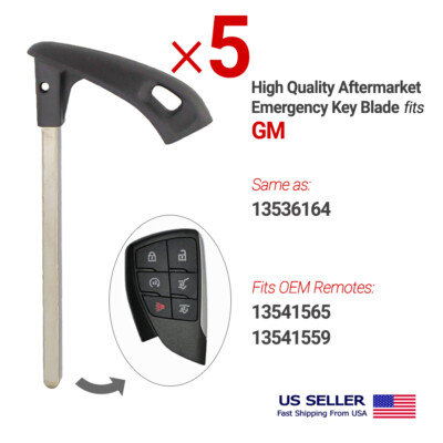 5x Emergency Insert Key for GM Smart Remotes Same as 13536164