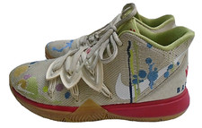 Nike Kyrie 5 x Bandulu Embroidered Sneakers Boys size 6Y Pale Ivory