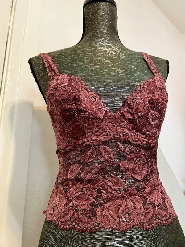 Cotton Club Bordeaux Burgundy Bustier Set 36D Underwired Made In Italy Designer