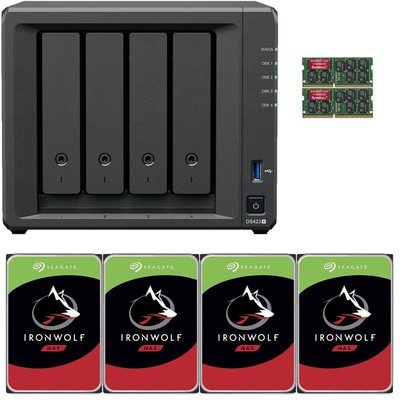 Synology DS423+ 4-Bay NAS 6GB RAM 16TB (4x4TB) of Seagate Ironwolf  
