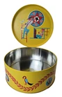 Vintage Bachman Bakeries 10" Pretzel Tin Amish Signs Lid/Serving Tray Yellow