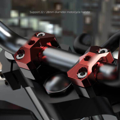 HandleBar Fat Bar Mount Clamps Risers Adaptor 7/8" To 1 1/8 - Foto 9