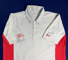 Under Armour Almaden Country Club Men’s Golf Shirt, Size Large Gray Red