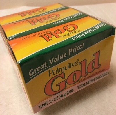Palmolive Gold Deodorant Bar Soap 3.2 oz ea Sealed Old New Stock USA (3)