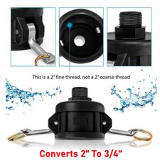 IBC Tote Water Tank Drain Adapter 275 330 Converts 2" to 3/4" for Garden Hose US