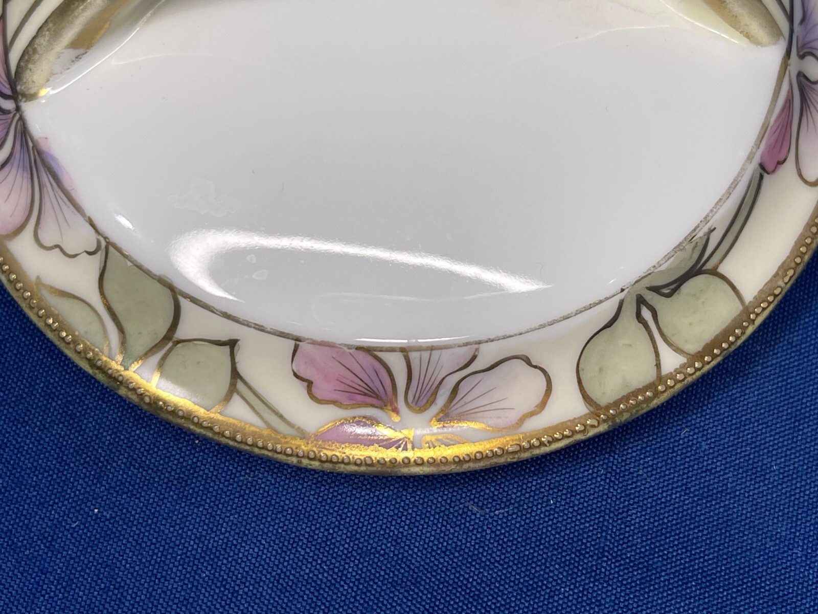 Antique Nippon Victorian Condensed Milk Holder Jam Jar Gilt Pink Floral