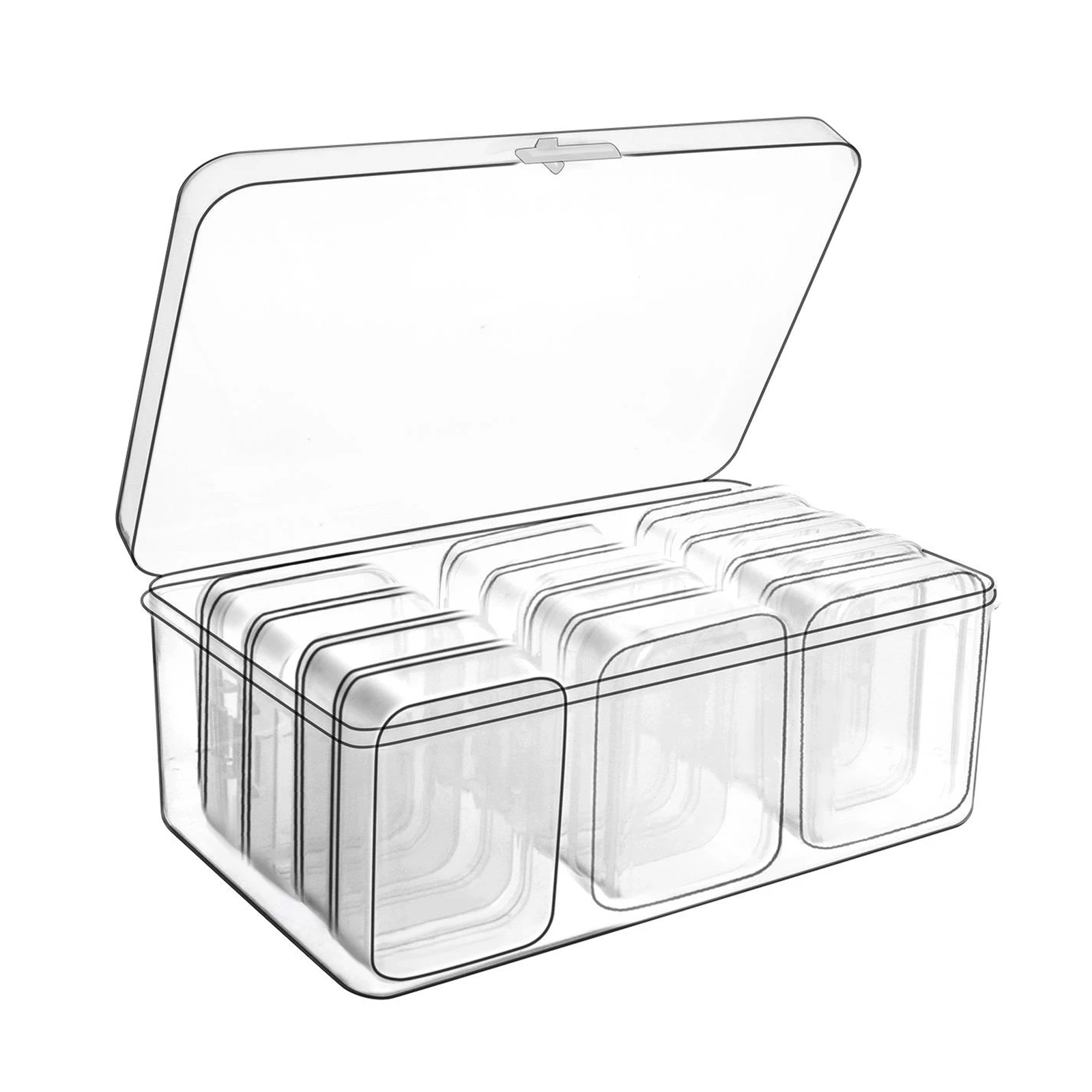 13pcs/Set Transparent PP Craft Projects Jewelry Organizer Storage Box