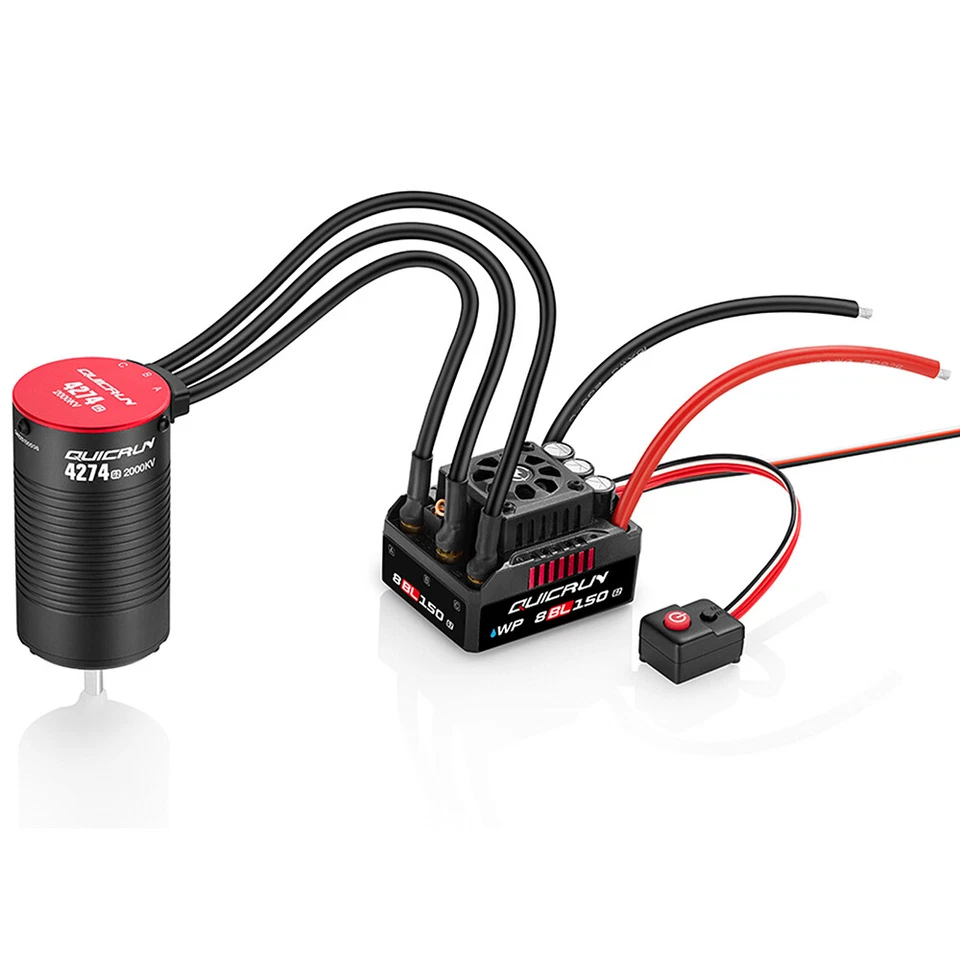 HOBBYWING QuicRun 150A 3-6S Brushless ESC 2000KV 2600KV Motor for 1/8 RC Car - Image 2 of 4