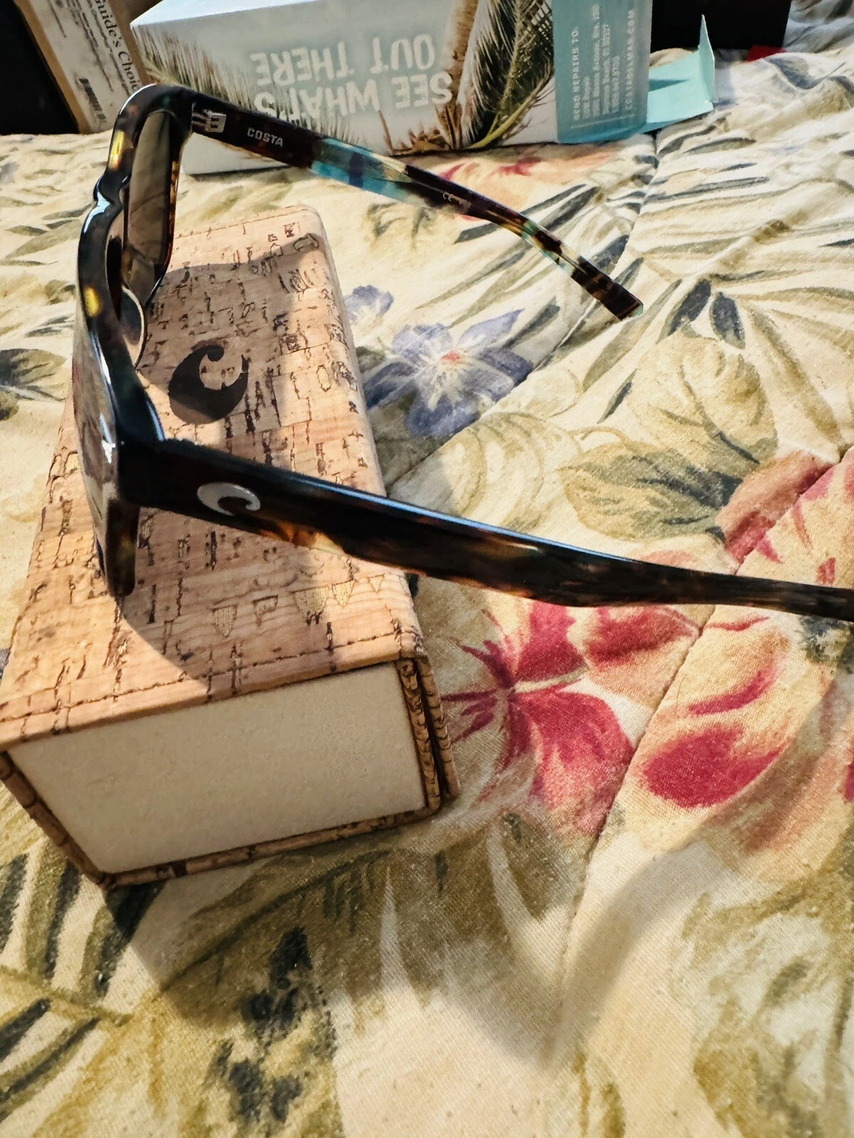 Costa Del Mar Men's WomenAransas Round Sunglasses   Shiny Ocean Tortoise Grey...