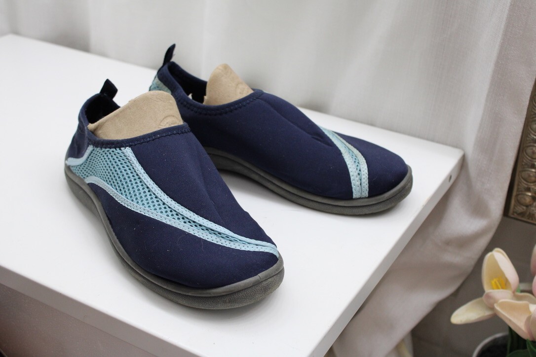 SAOLA Sneaker slipOn da uomo blu tela poliestere suola in gomma 5 6 spiaggia barca S