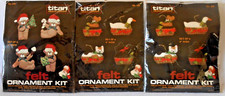 VINTAGE TITAN FELT ORNAMENT KITS  BEARS, CATS, DOGS, GEESE - LOT OF 3 - NIP 