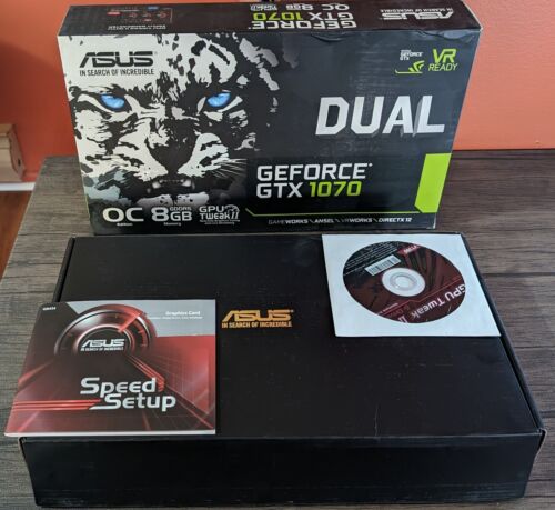ASUS Dual GeForce GTX 1070 OC 8GB Empty Box Only w/ Disc + manual - 第 1/2 張圖片