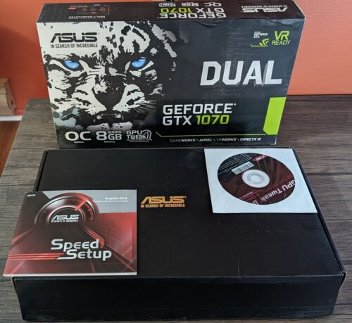 ASUS Dual GeForce GTX 1070 OC 8GB Empty Box Only w/ Disc + manual - Foto 1 di 2