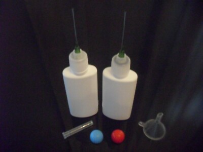 5 x Nadelflasche 50 ml Dosierflasche Stumpfkanülen großer Durchfluß Trichter DIY