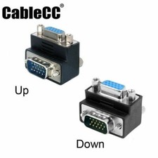 CY Down Up Right Angled 90 Degree VGA Male To Female Extension Adapter for PC