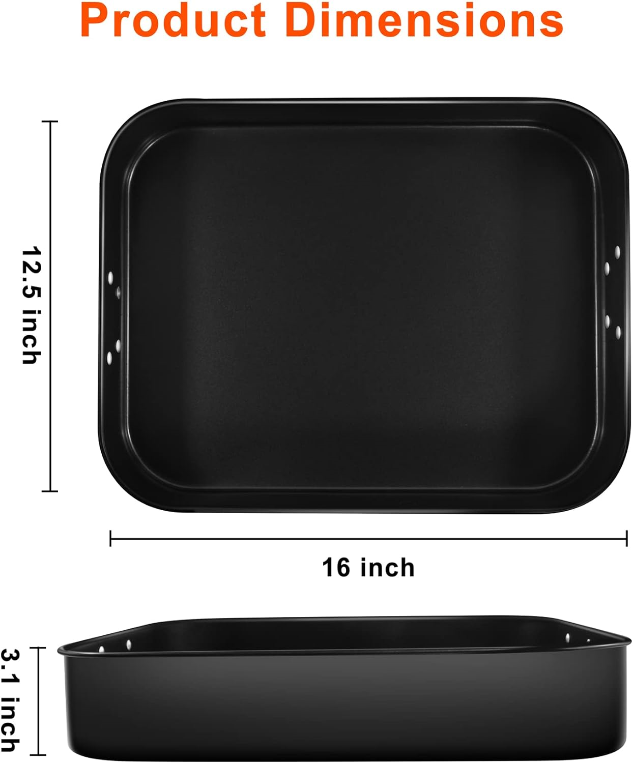 Lasagna Pan Deep Baking Pan for Oven 16X12X3 Inch Baking Dishes for