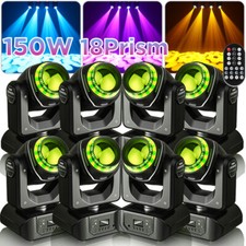 8X 150W 18Prism Moving Head Light RGBW Stage Beam Gobo DMX DJ Club Effect Lights