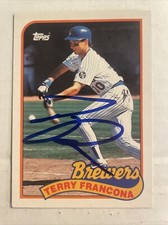 1989 Topps Terry Francona Autographed Card #35T Milwaukee Brewers CB2244